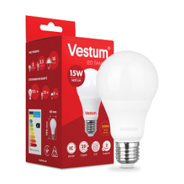 Світлодіодна лампа Vestum A65 15W 3000K E27